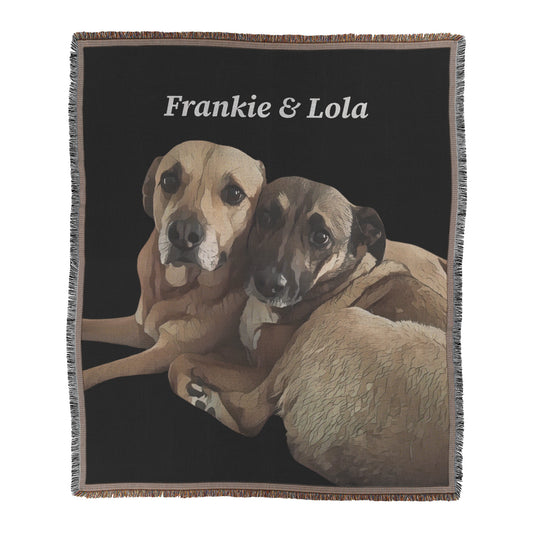 Custom Dog Photo Woven Throw, 50in x 60in, Personalized Pet Blanket, Pet Throw Blanket, Dog Lover Gift, Pet Owner Gift