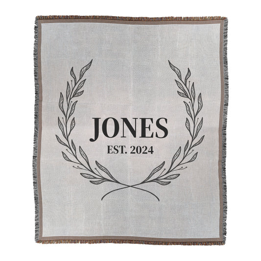 Custom Wedding Name and Year Woven Throw, 50in x 60in, Married Couple Gift, Personalized Wedding Gift, Custom Blanket, Mr Mrs Throw, Wedding Year Present