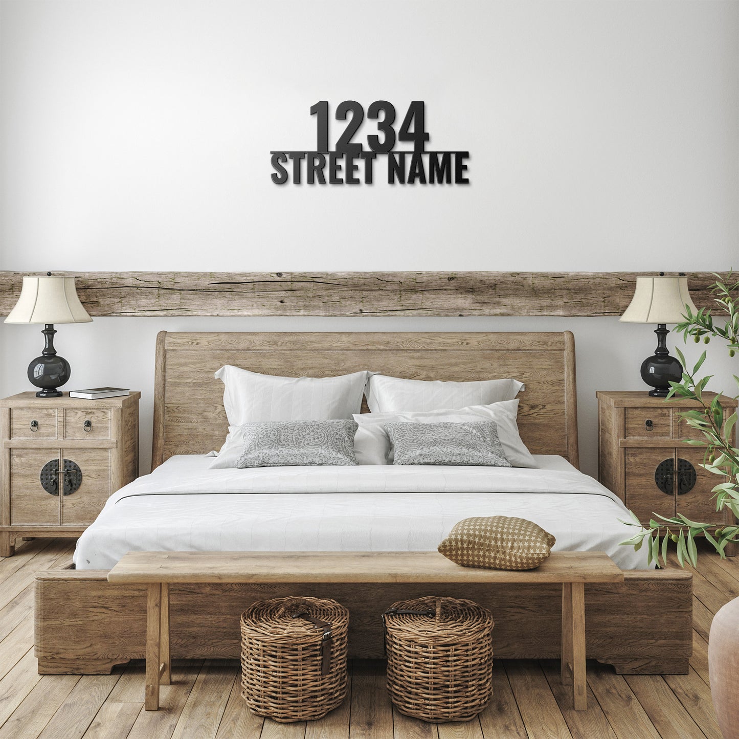 Metal House Number and Street Name Sign, Modern Metal House Numbers, Personalized Street Name Sign, New Homeowner Gift, Custom Wedding Gift, Die-Cut Metal Sign