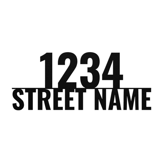 Metal House Number and Street Name Sign, Modern Metal House Numbers, Personalized Street Name Sign, New Homeowner Gift, Custom Wedding Gift, Die-Cut Metal Sign