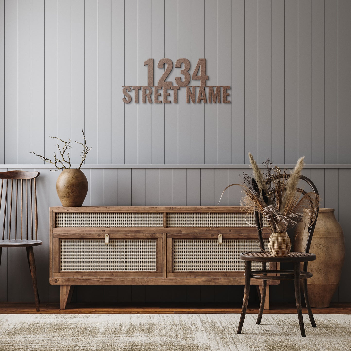 Metal House Number and Street Name Sign, Modern Metal House Numbers, Personalized Street Name Sign, New Homeowner Gift, Custom Wedding Gift, Die-Cut Metal Sign