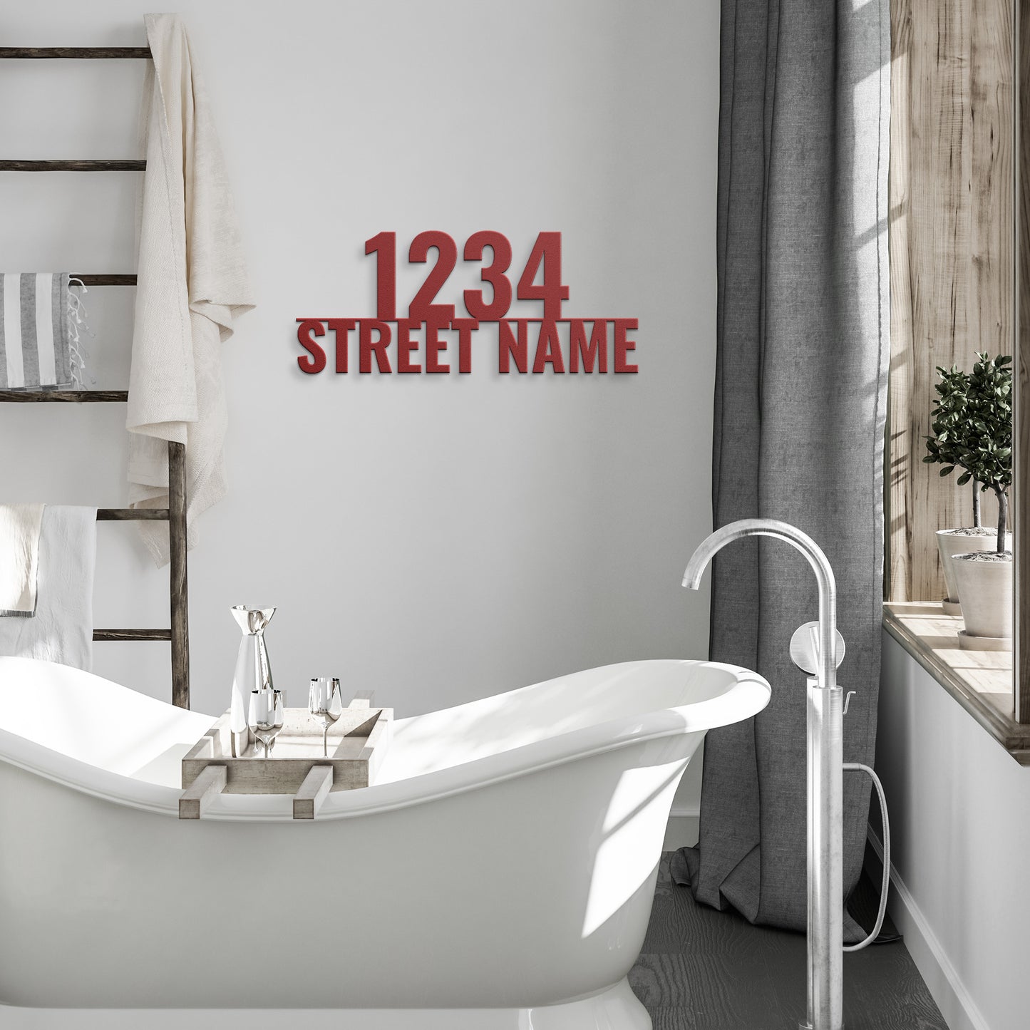 Metal House Number and Street Name Sign, Modern Metal House Numbers, Personalized Street Name Sign, New Homeowner Gift, Custom Wedding Gift, Die-Cut Metal Sign
