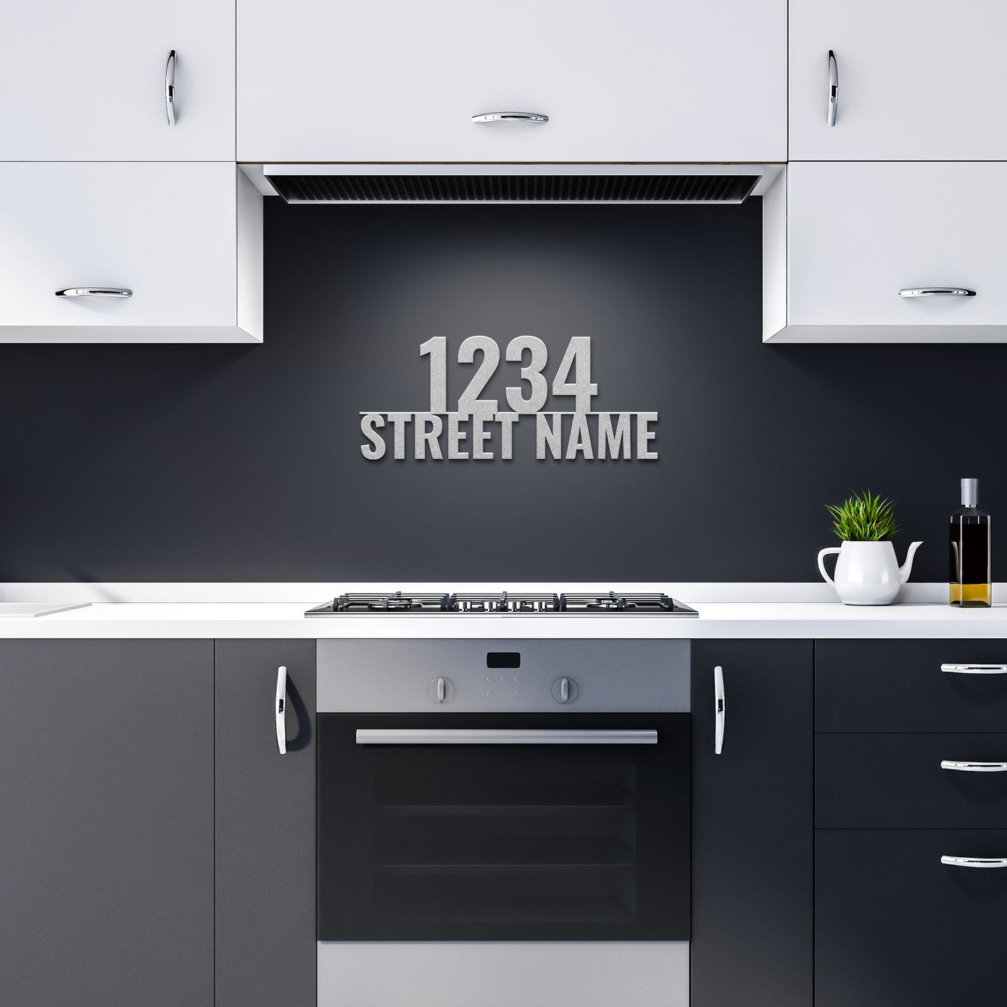 Metal House Number and Street Name Sign, Modern Metal House Numbers, Personalized Street Name Sign, New Homeowner Gift, Custom Wedding Gift, Die-Cut Metal Sign