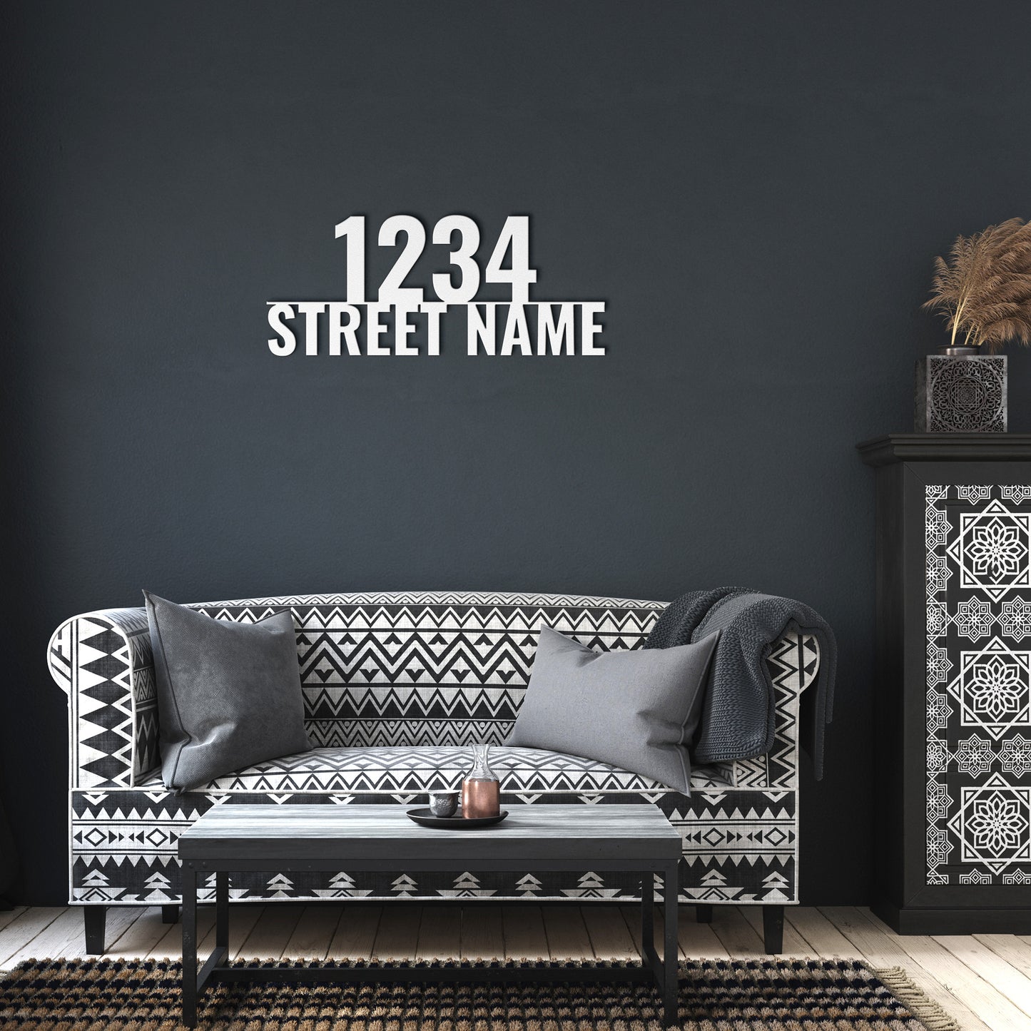 Metal House Number and Street Name Sign, Modern Metal House Numbers, Personalized Street Name Sign, New Homeowner Gift, Custom Wedding Gift, Die-Cut Metal Sign