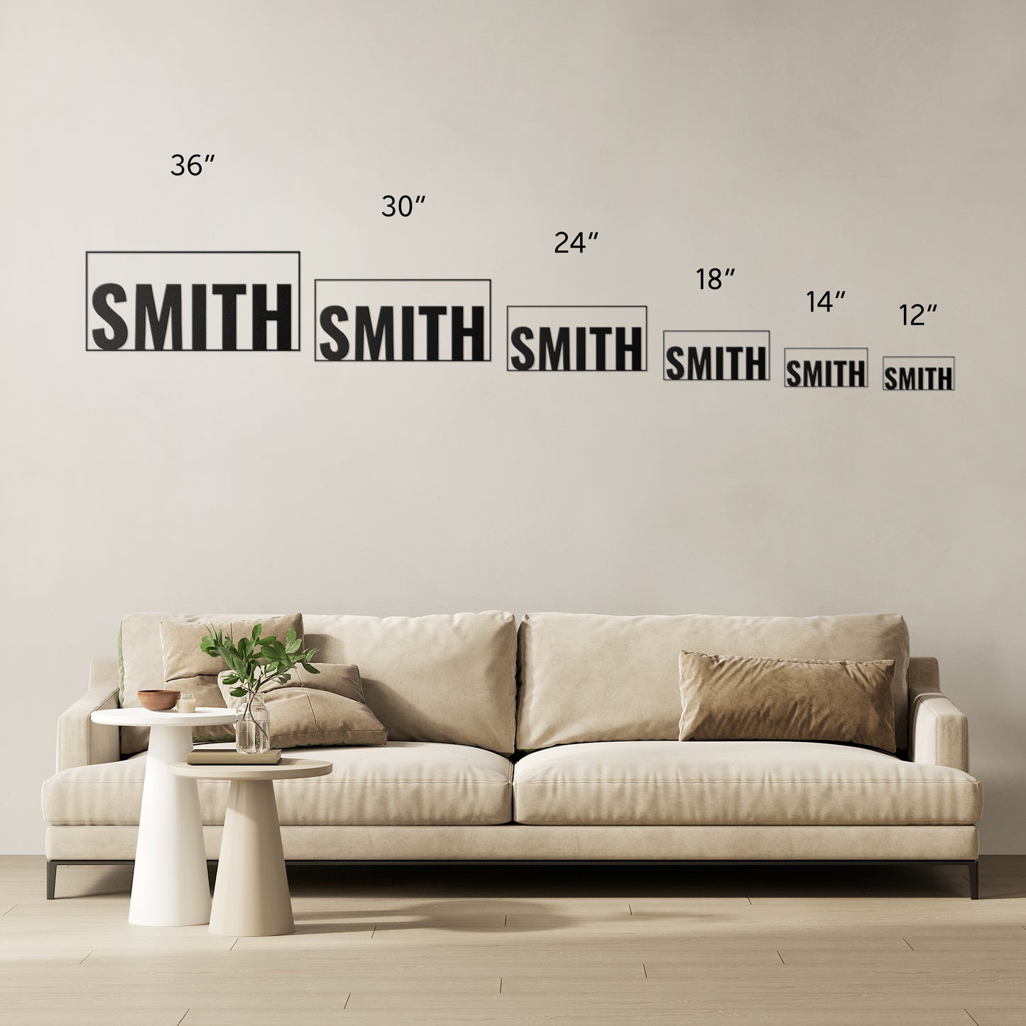 Metal Last Name Die-Cut Sign, Modern Metal Last Name, Personalized Married Name Sign, New Homeowner Gift, Wedding Gift