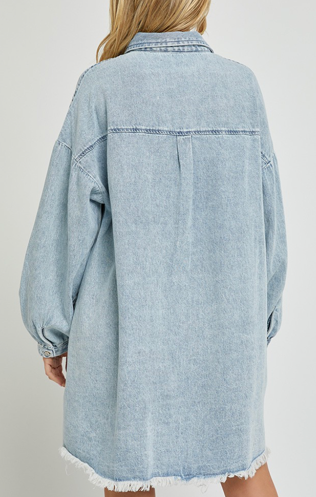 Long Sleeve Denim Shirt Dress