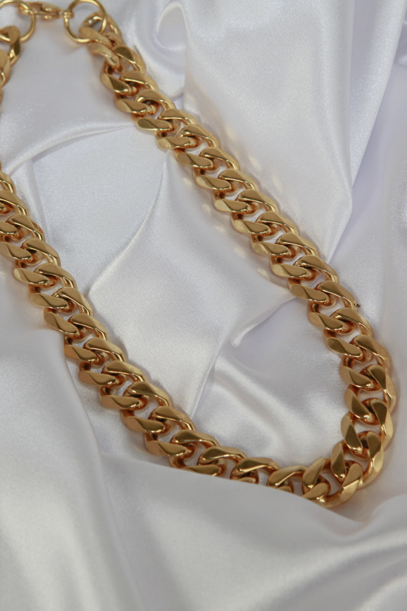 Gold Plated Thick Chain Necklace