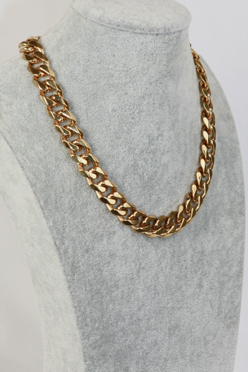 Gold Plated Thick Chain Necklace