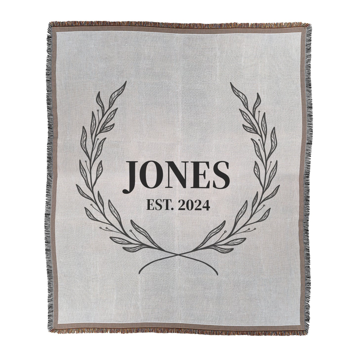 Custom Wedding Name and Year Woven Throw, 50in x 60in, Married Couple Gift, Personalized Wedding Gift, Custom Blanket, Mr Mrs Throw, Wedding Year Present