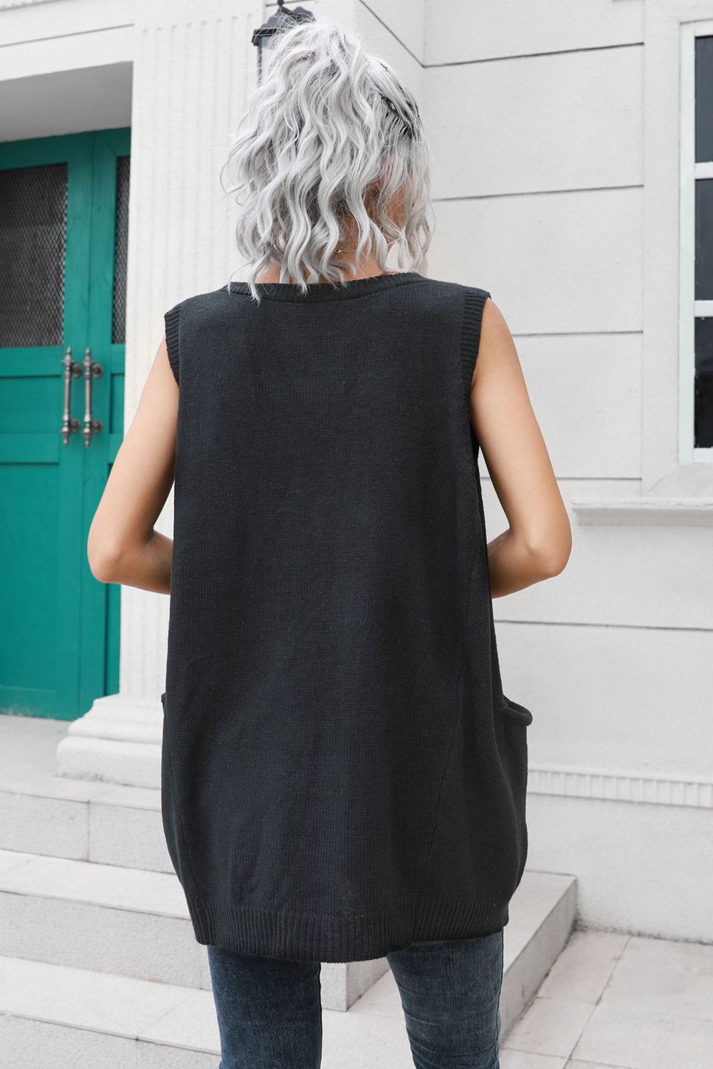 Black sweater clearance vest long